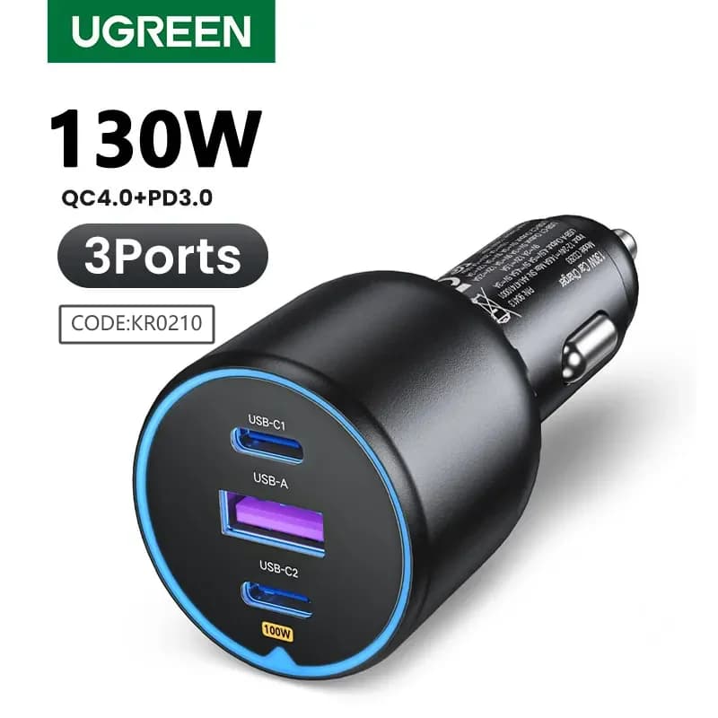 ที่ชาร์จรถยนต์ Dual USB-C กำลังไฟ 130W