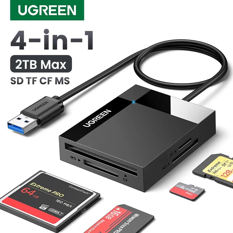 เครื่องอ่านการ์ดมัลติคาร์ด USB 3.0 และ USB-C แบบ 4-in-1
