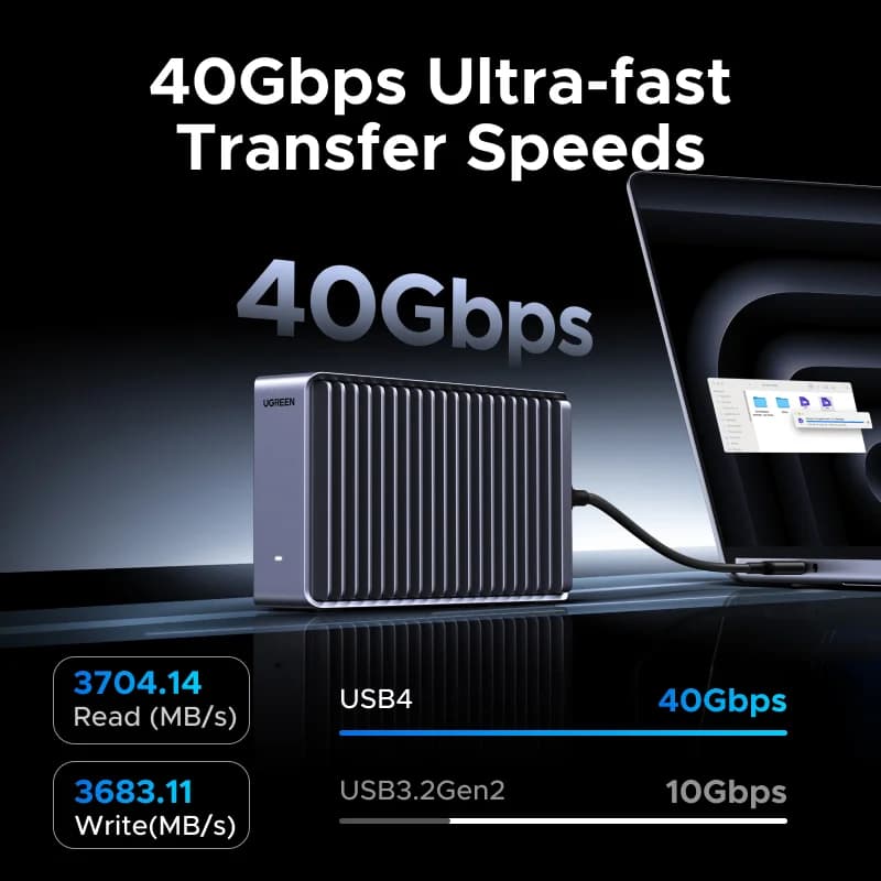 กล่อง SSD Enclosure USB4 M.2 NVMe, 40Gbps, Thunderbolt