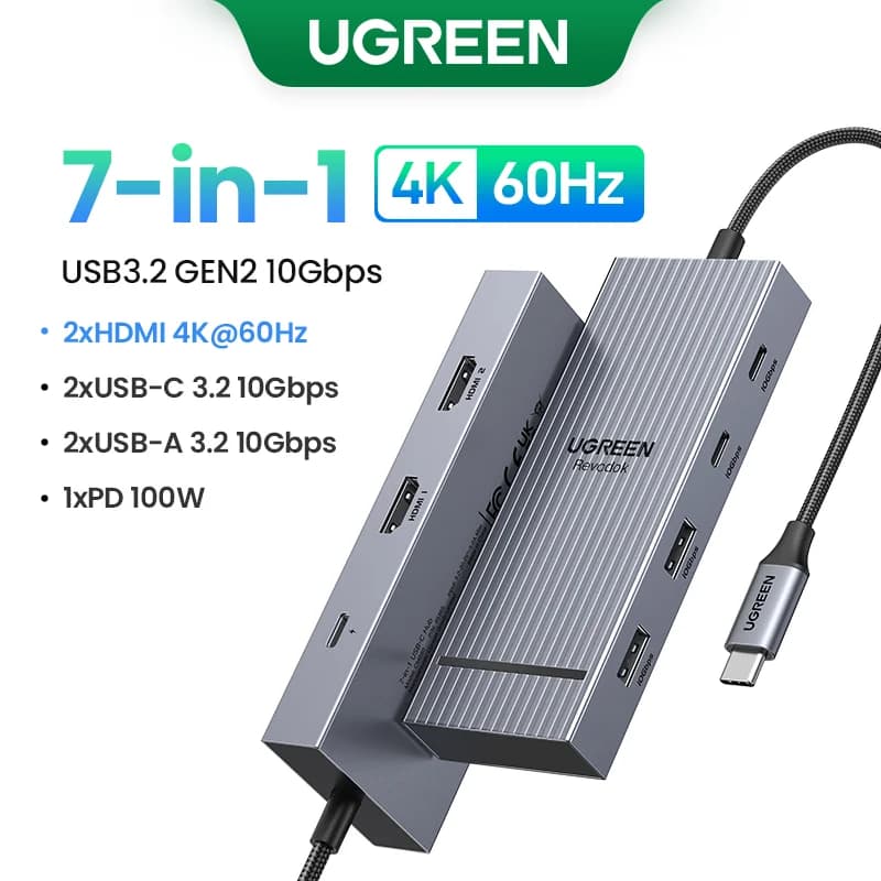 USB-C Hub พร้อม Dual HDMI & RJ45