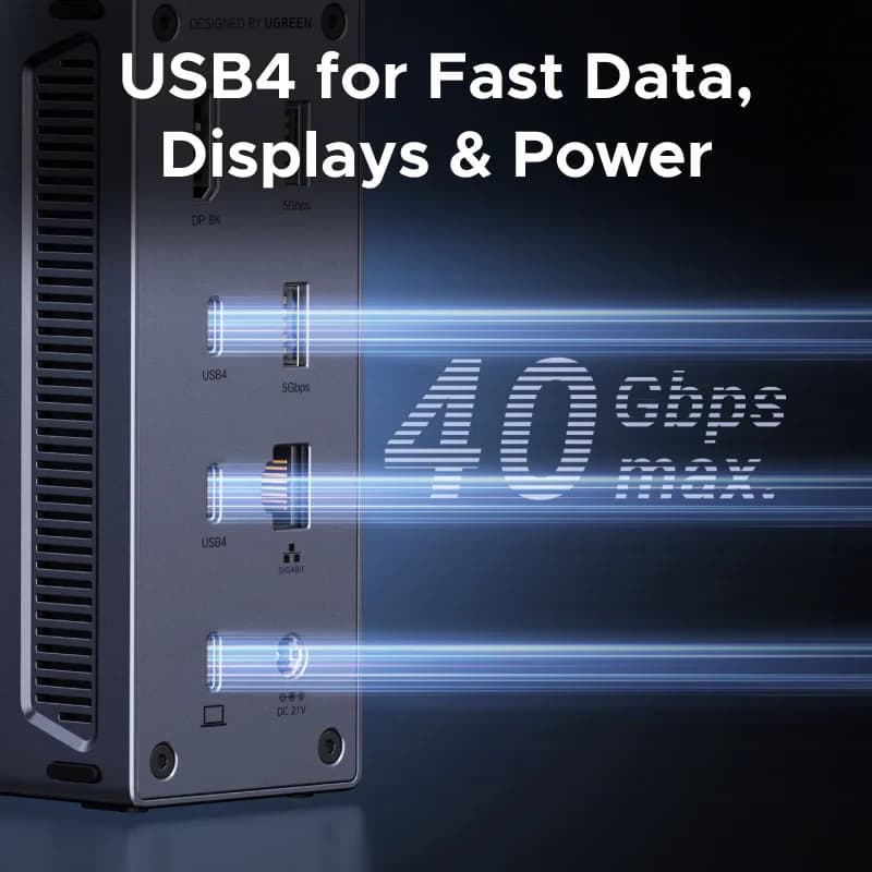 USB4 Docking Station จอภาพ 8K ความเร็ว 40Gbps