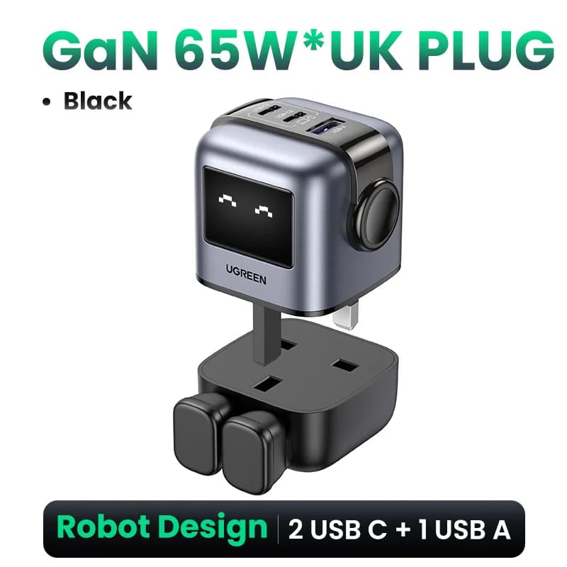 หัวชาร์จเร็ว GaN USB-C 65W พร้อมปลั๊กแบบ UK